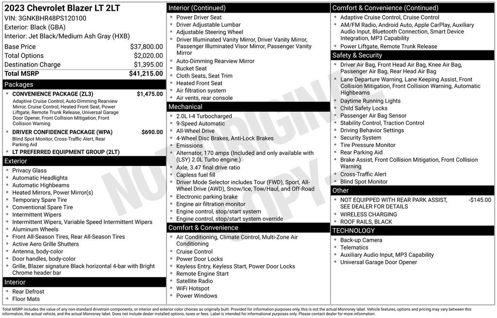 Used 2023 Chevrolet Blazer LT w/ Convenience Package image 33