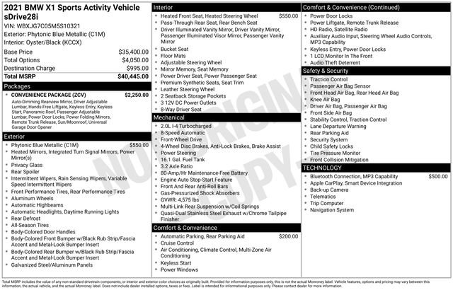 Used 2021 BMW X1 sDrive28i w/ Convenience Package FWD image 21