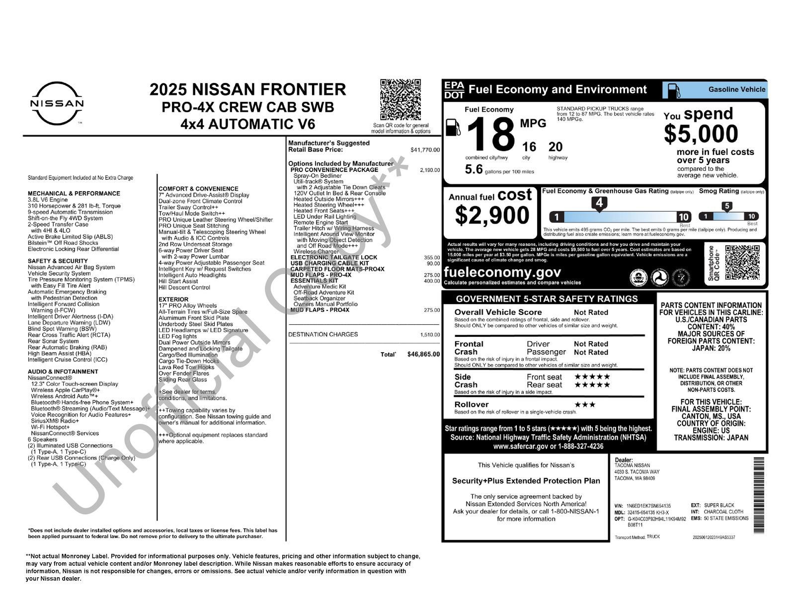 Used 2025 Nissan Frontier PRO-4X w/ Pro Convenience Package image 14