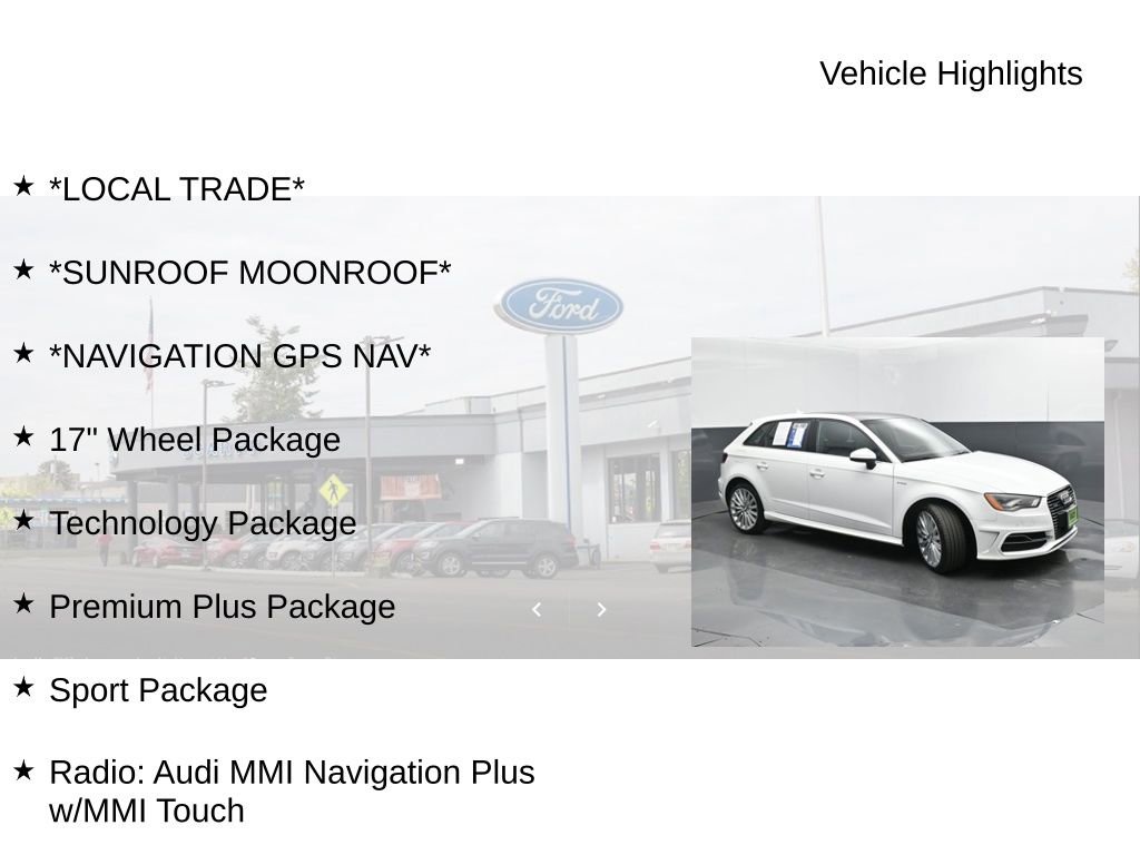 Used 2016 Audi A3 e-tron Premium Plus w/ Premium Plus Package FWD image 19