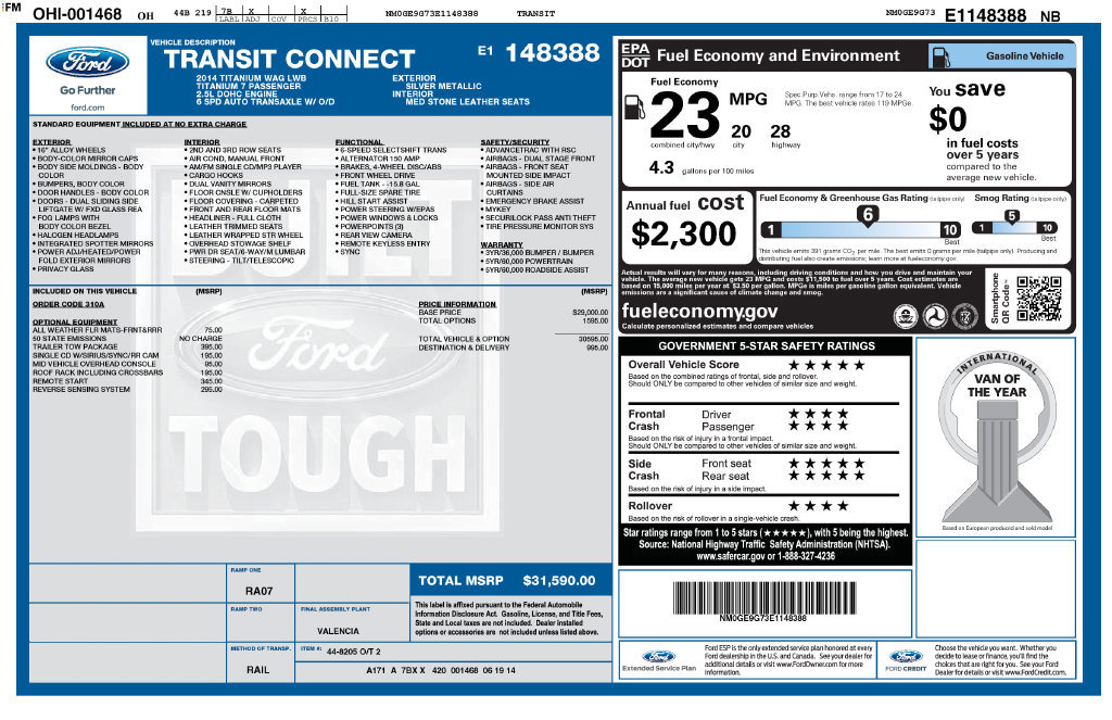 Used 2014 Ford Transit Connect Titanium FWD image 2