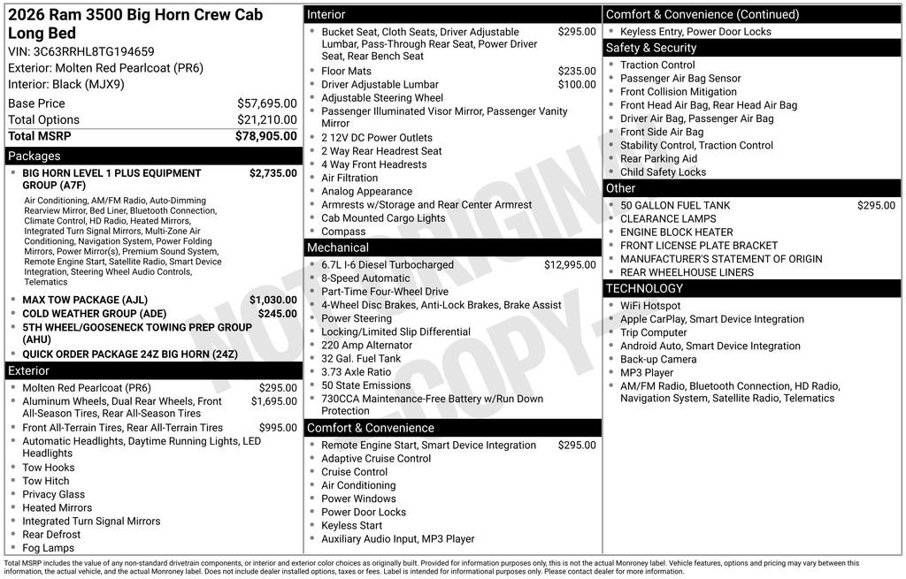 New 2026 RAM 3500 Big Horn image 2
