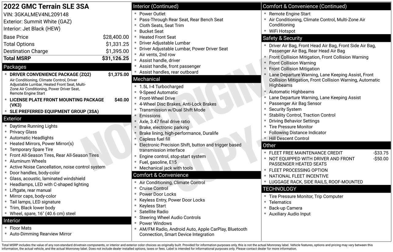 Used 2022 GMC Terrain SLE w/ Driver Convenience Package image 35