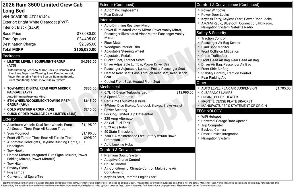 New 2026 RAM 3500 Limited image 59