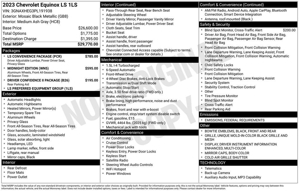 Used 2023 Chevrolet Equinox LS w/ LS Convenience Package image 39
