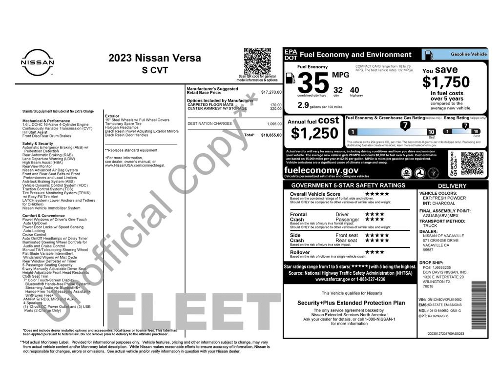 Used 2023 Nissan Versa S FWD image 12
