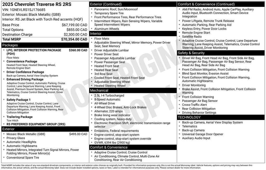 Used 2025 Chevrolet Traverse RS AWD/4WD image 9