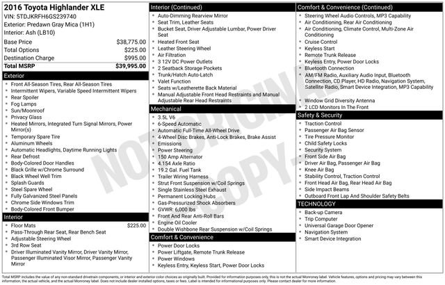 Used 2016 Toyota Highlander XLE image 7