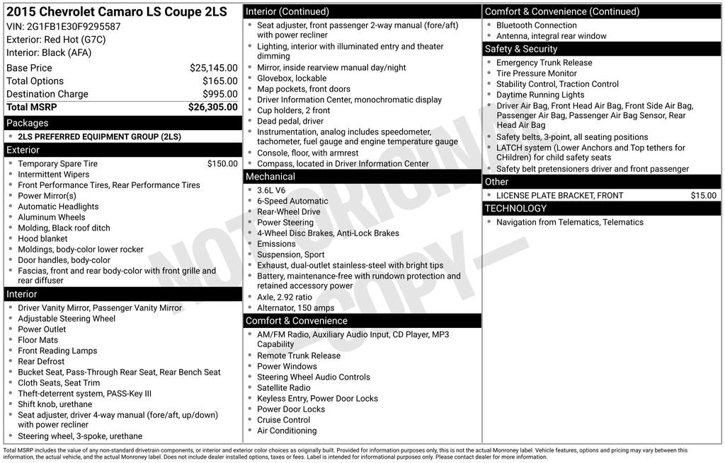 Used 2015 Chevrolet Camaro LS image 4