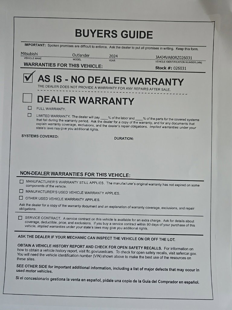 Used 2024 Mitsubishi Outlander SE Black Edition image 33