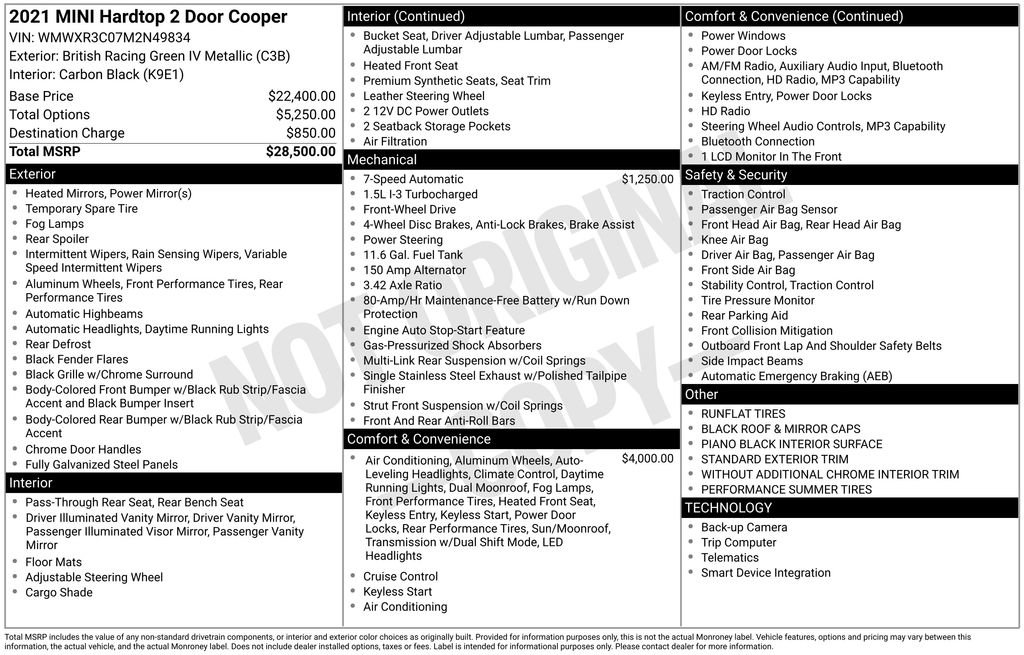 Used 2021 MINI Cooper 2-Door Hardtop FWD image 9