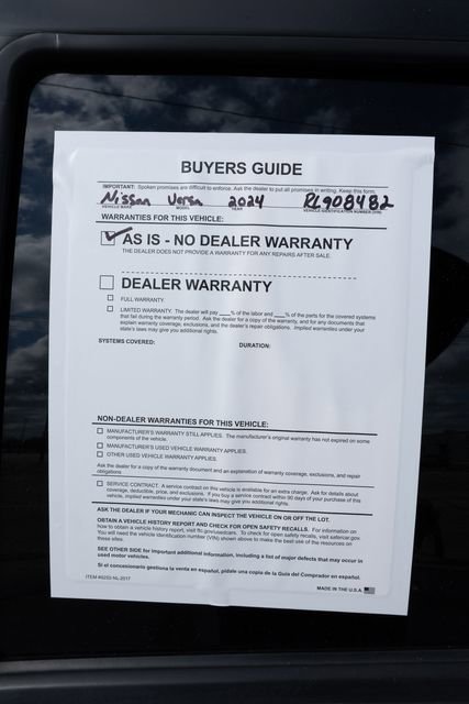 Used 2024 Nissan Versa S w/ Trunk Package image 29