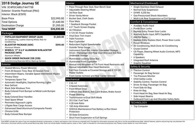 Used 2018 Dodge Journey SE w/ Popular Equipment Group image 7