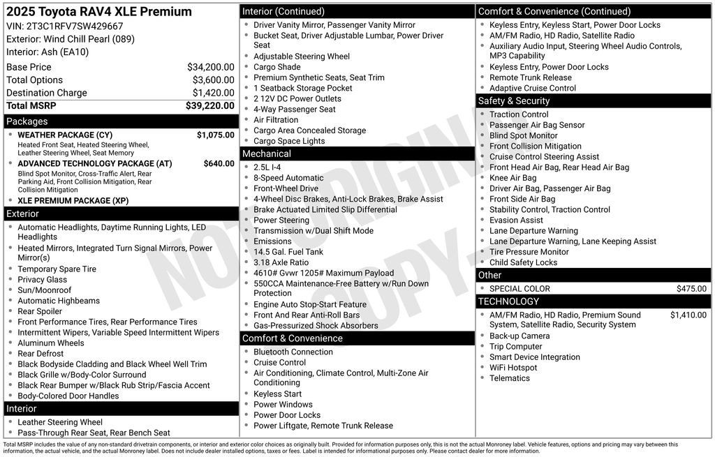 Used 2025 Toyota RAV4 XLE Premium w/ Weather Package FWD image 34