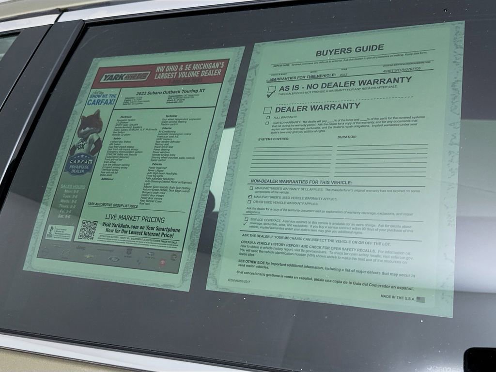 Certified 2022 Subaru Outback Touring XT image 13