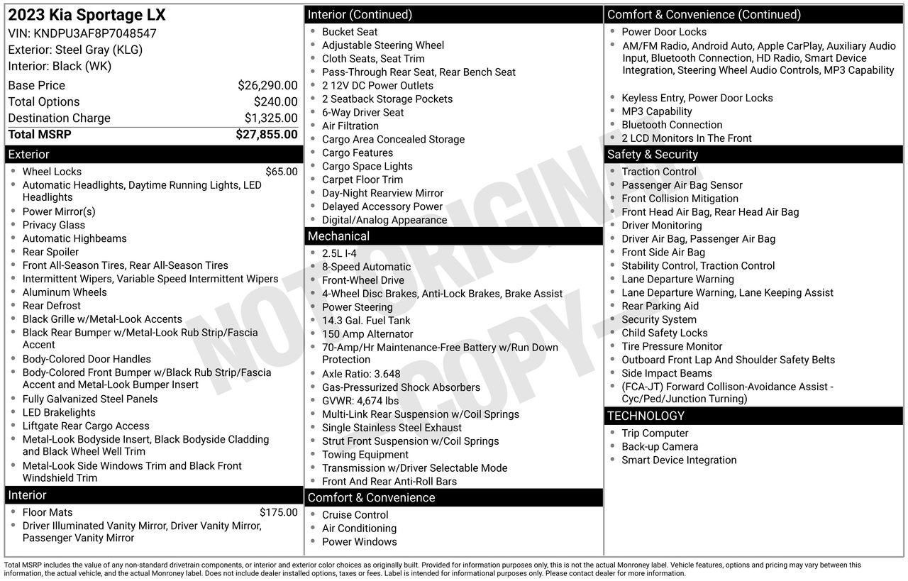 Certified 2023 Kia Sportage LX FWD image 30