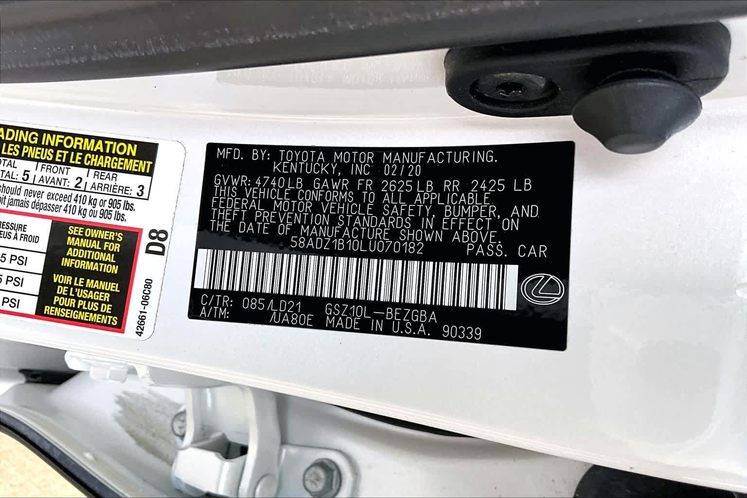 Used 2020 Lexus ES 350 w/ Premium Package FWD image 37