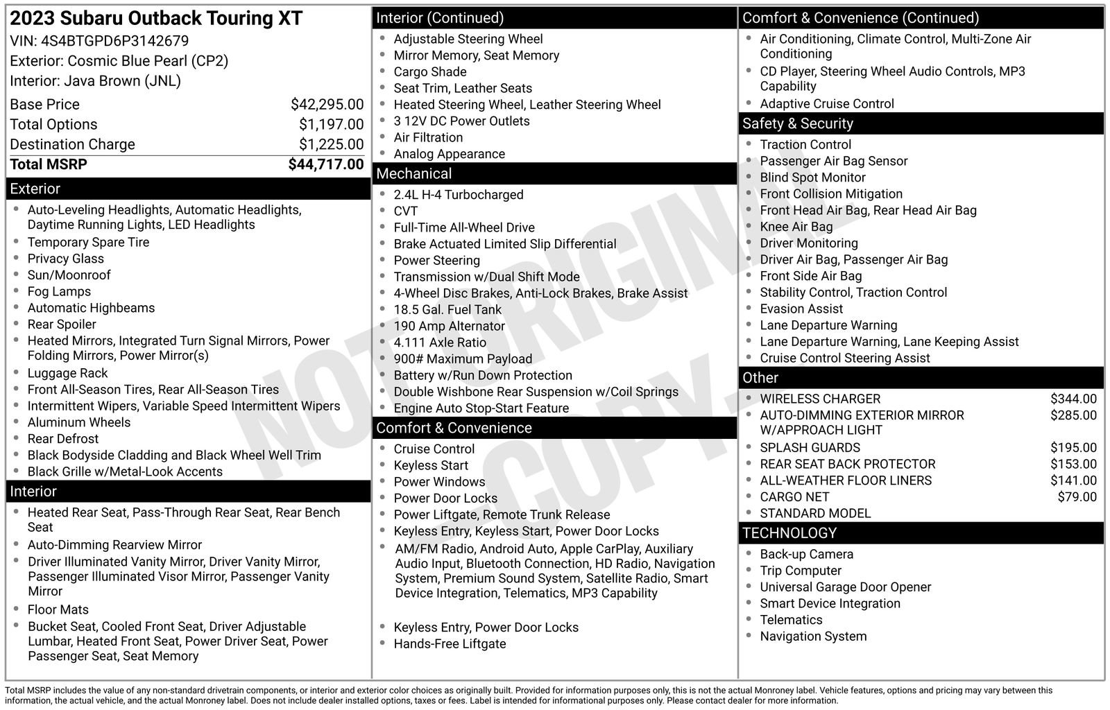 Used 2023 Subaru Outback Touring XT AWD/4WD image 3