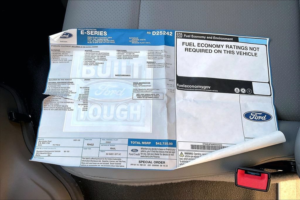 New 2024 Ford E-450 and Econoline 450 Super Duty w/ Power Windows & Locks Group RWD image 14