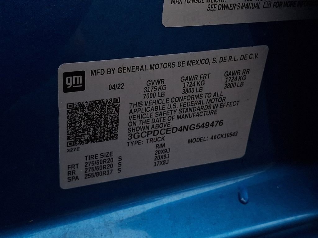 Used 2022 Chevrolet Silverado 1500 Custom Trail Boss w/ LPO, Dark Essentials Package image 27