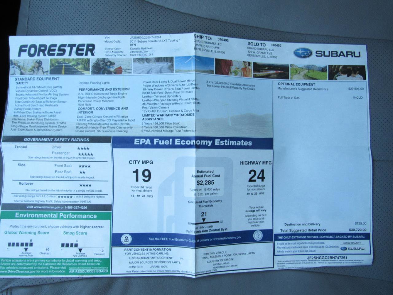 Used 2011 Subaru Forester 2.5XT Touring image 23