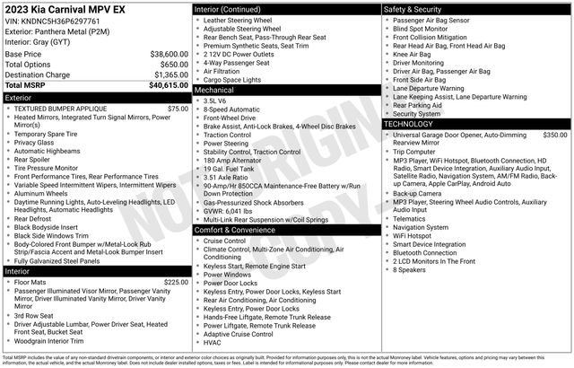 Used 2023 Kia Carnival EX FWD image 38