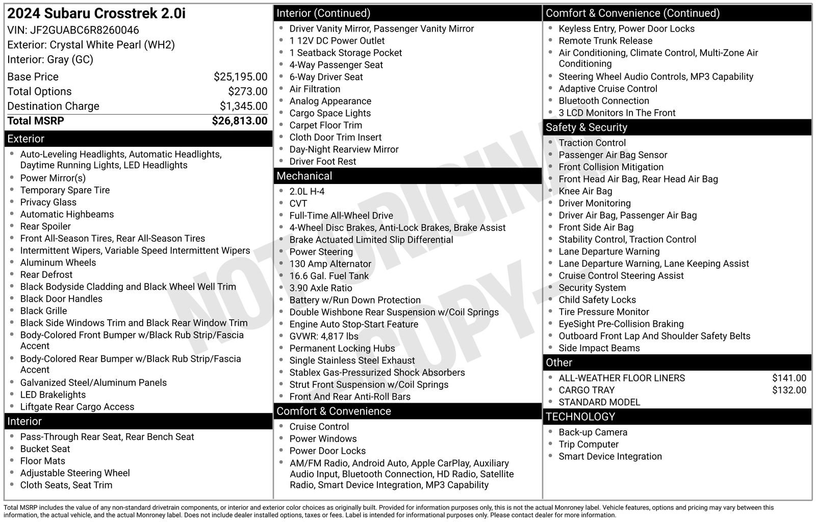 Used 2024 Subaru Crosstrek 2.0i image 11
