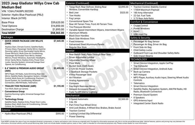 Used 2023 Jeep Gladiator Sport AWD/4WD image 27