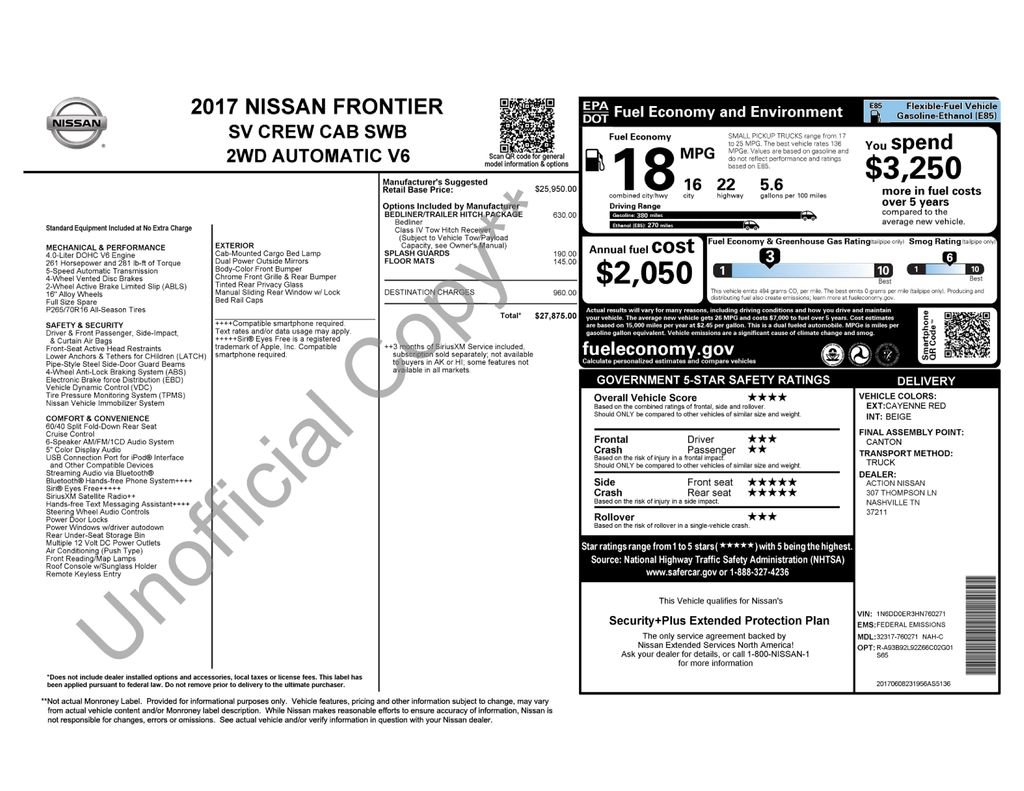 Used 2017 Nissan Frontier SV RWD image 33