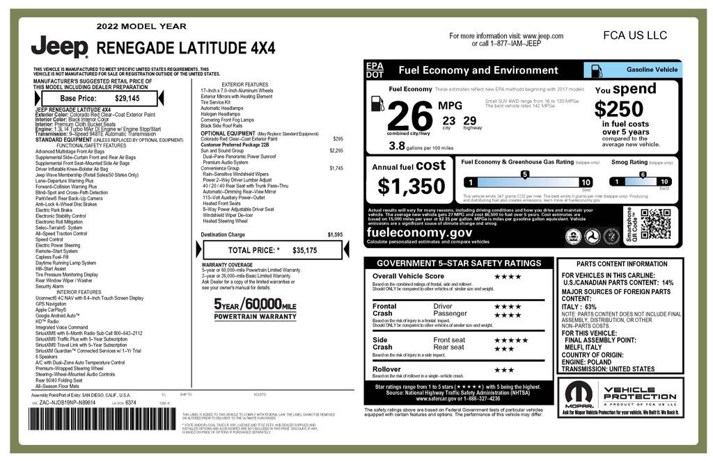 Used 2022 Jeep Renegade Latitude w/ Sun/Sound Group image 4