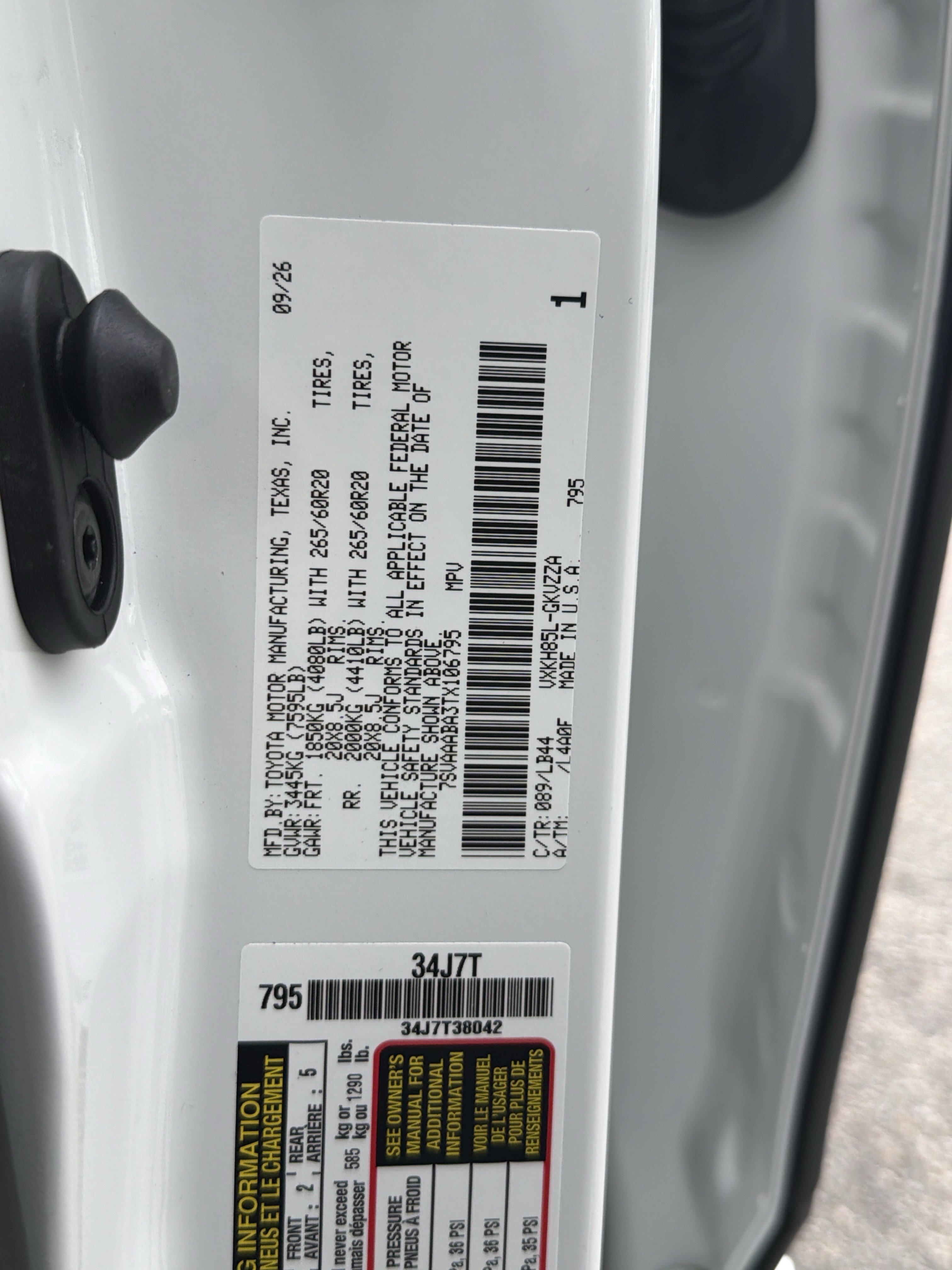 New 2026 Toyota Sequoia 1794 Edition w/ TRD Off-Road Package AWD/4WD image 31