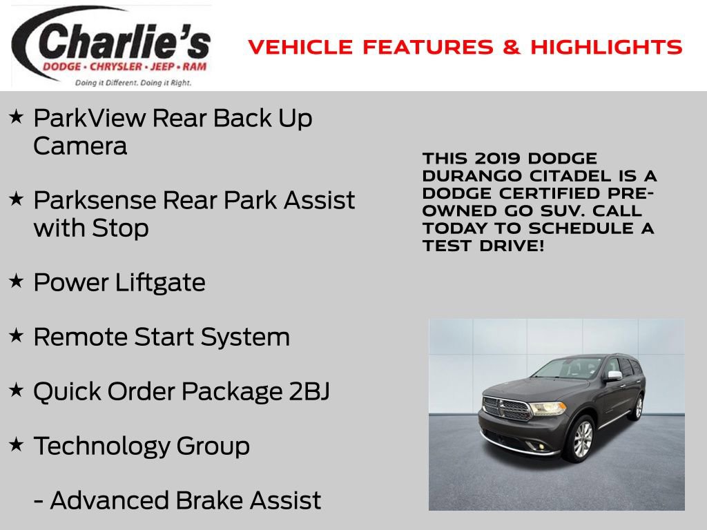 Certified 2019 Dodge Durango Citadel w/ Technology Group image 7