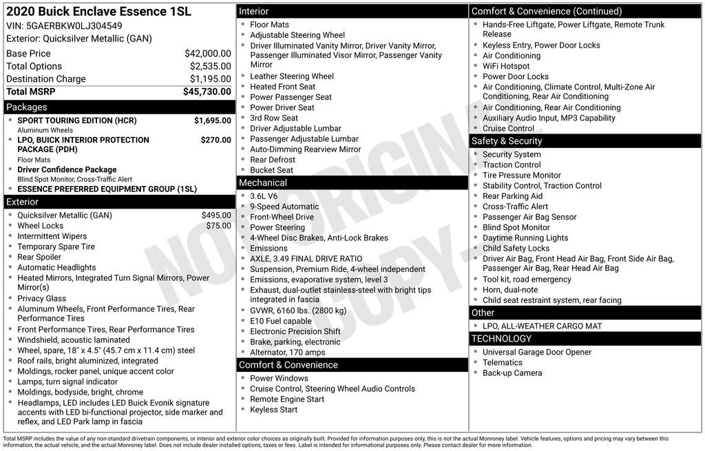 Used 2020 Buick Enclave Essence w/ Sport Touring Edition image 37