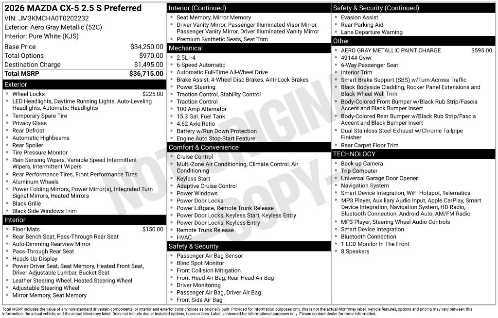 New 2026 MAZDA CX-5 Preferred AWD/4WD image 10