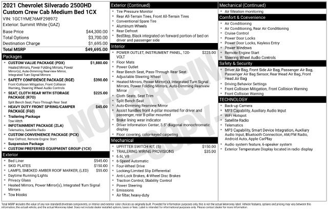 Certified 2021 Chevrolet Silverado 2500 Custom w/ Custom Value Package AWD/4WD image 37