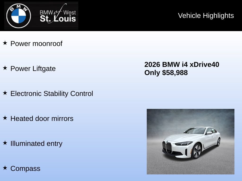 Used 2026 BMW i4 xDrive40i w/ Premium Package AWD/4WD image 16