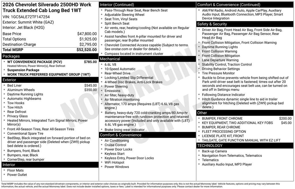 New 2026 Chevrolet Silverado 2500 W/T w/ WT Convenience Package image 29