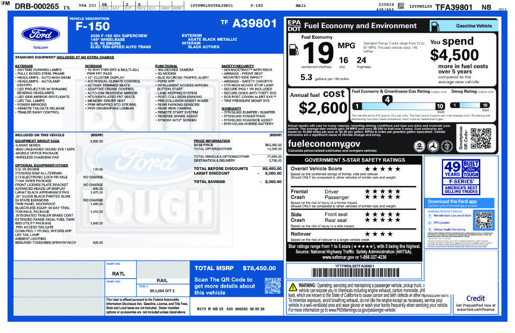 New 2026 Ford F150 Lariat w/ Equipment Group 502A High AWD/4WD image 45