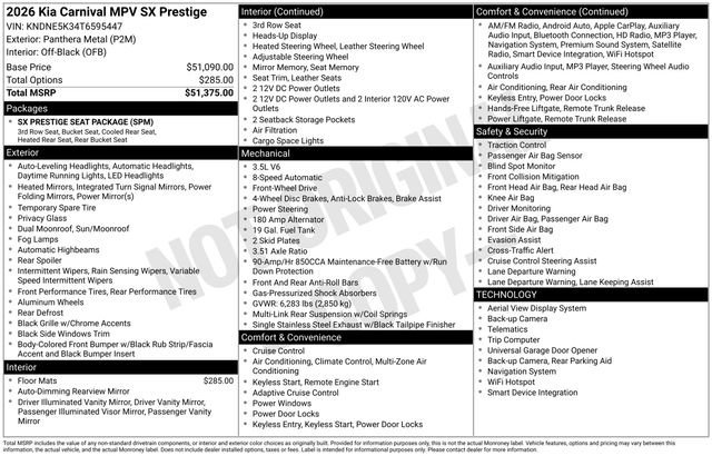 New 2026 Kia Carnival SX Prestige image 29