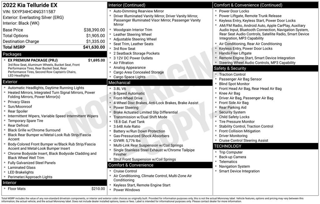 Used 2022 Kia Telluride EX w/ EX Premium Package image 6