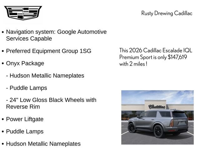 New 2026 Cadillac Escalade IQL Sport 2 w/ LPO, ONYX Package AWD/4WD image 4