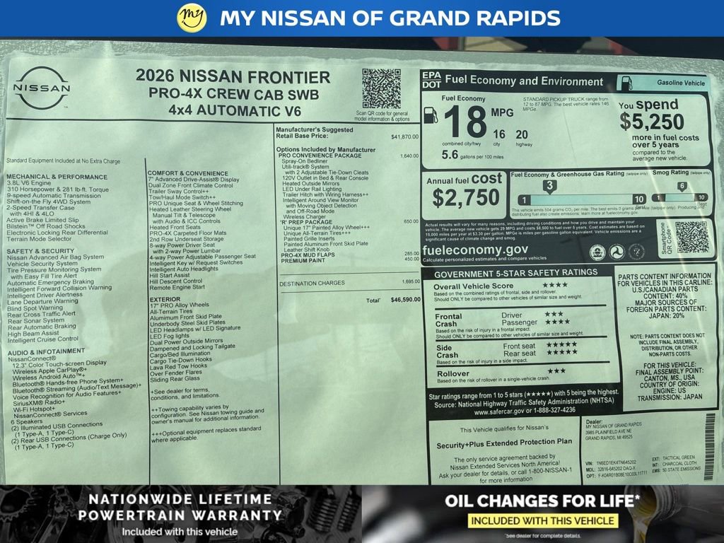 New 2026 Nissan Frontier PRO-4X w/ Pro-4x Convenience Package image 29