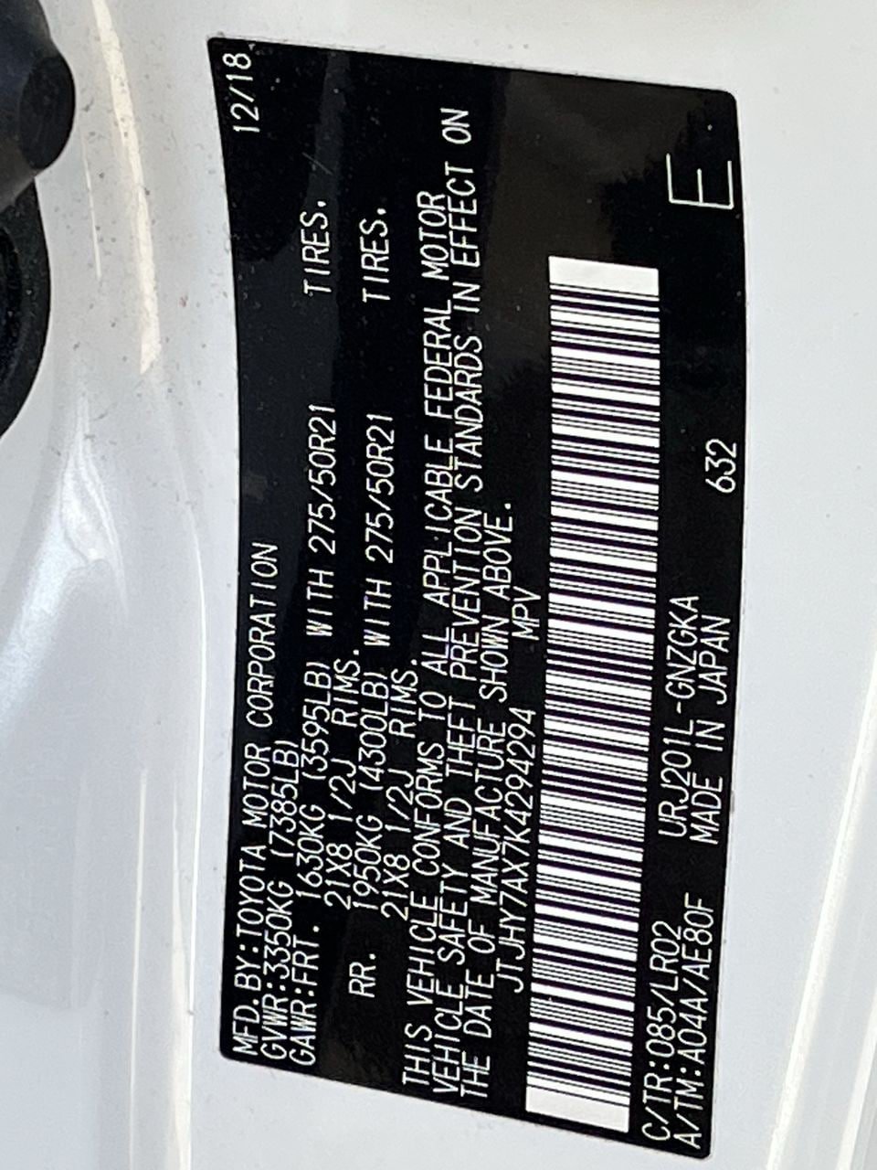 Used 2019 Lexus LX 570 4WD w/ Luxury Package image 29