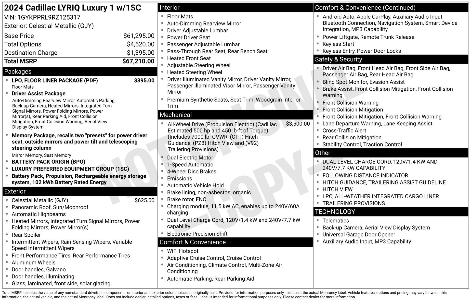 Certified 2024 Cadillac Lyriq Luxury w/ LPO, Floor Liner Package AWD/4WD image 43