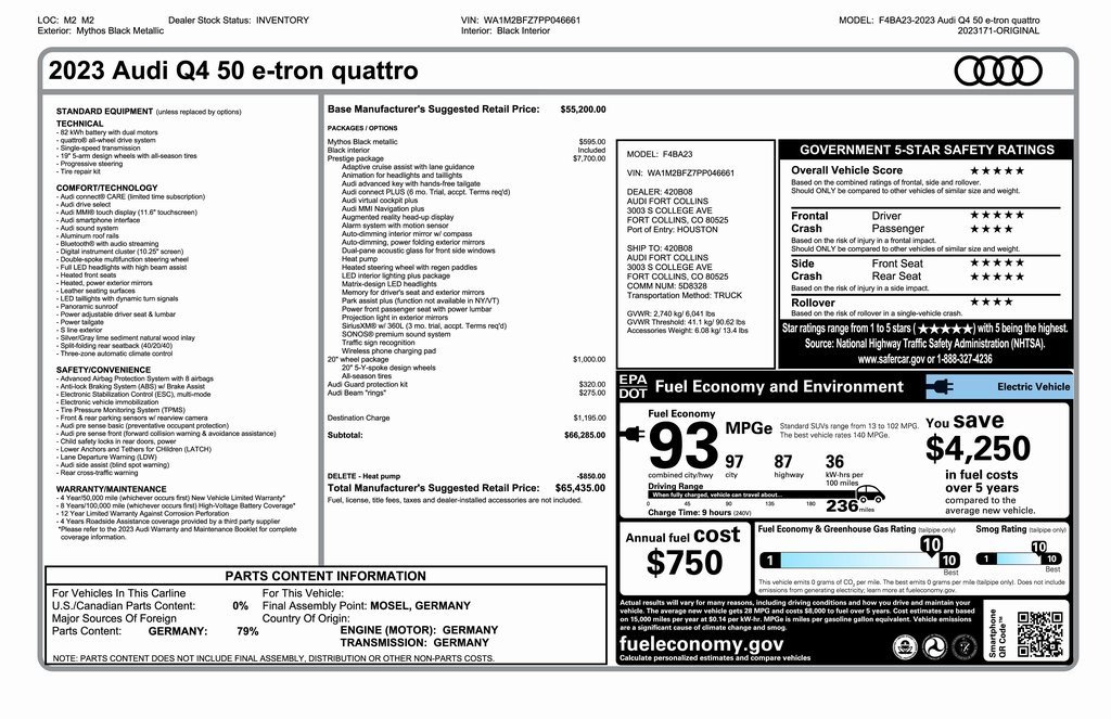 Used 2023 Audi Q4 e-tron Prestige image 4