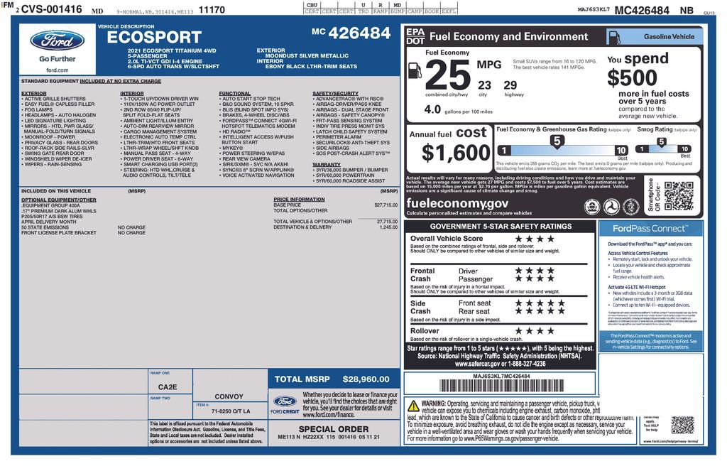 Used 2021 Ford EcoSport Titanium image 6