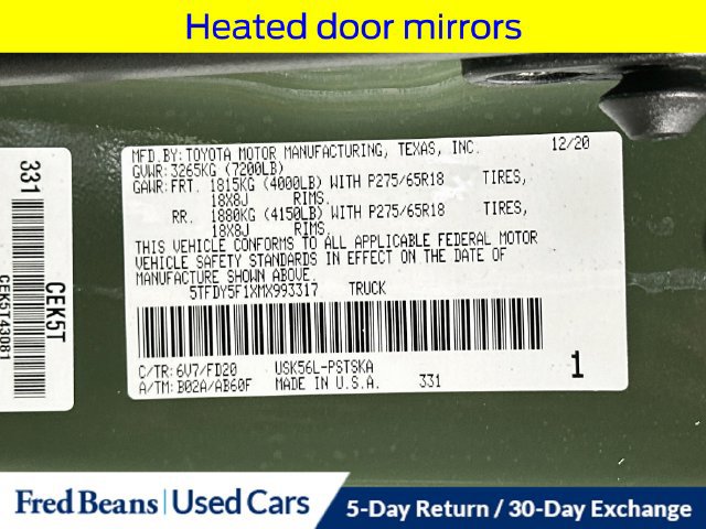 Used 2021 Toyota Tundra SR5 w/ Trail Edition AWD/4WD image 35