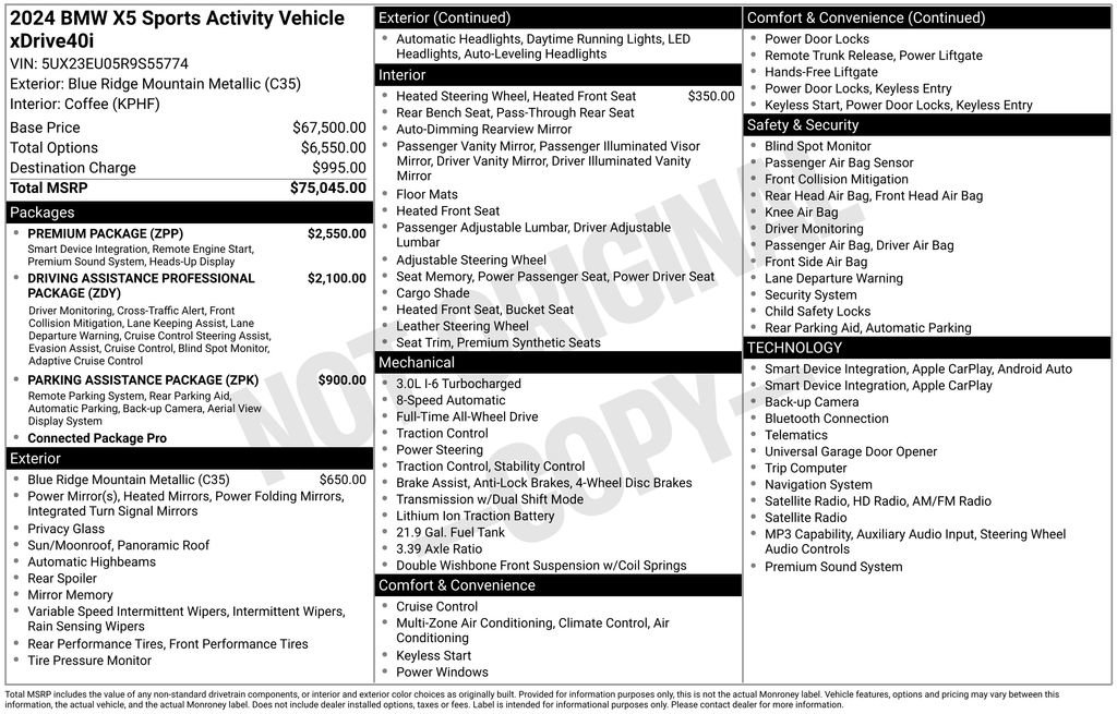 Used 2024 BMW X5 xDrive40i w/ Premium Package AWD/4WD image 40