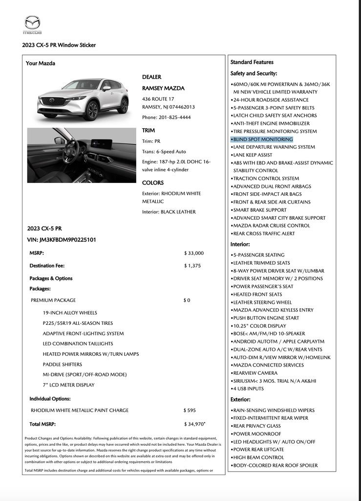 Used 2023 MAZDA CX-5 AWD 2.5 S w/ Premium Package image 2