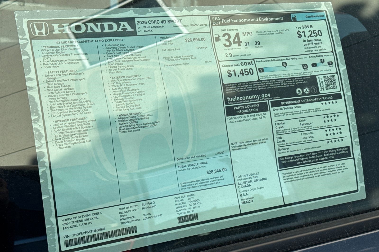 New 2026 Honda Civic Sport image 31